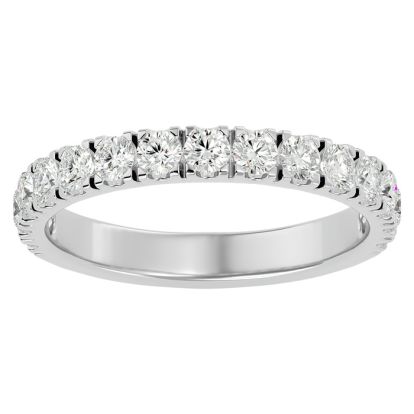 1 Carat Lab Grown Diamond Wedding Band In 14 Karat White Gold