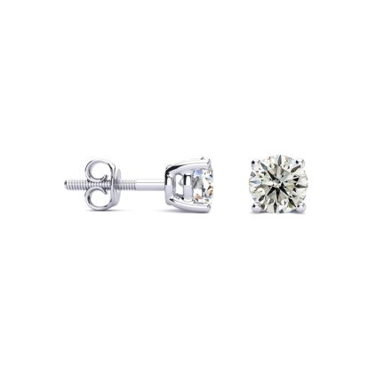 3/8 Carat Diamond SINGLE Stud Earrings In 14 Karat White Gold