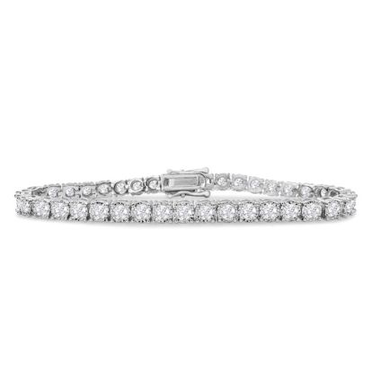 6 Carat Round Diamond Tennis Bracelet In Sterling Silver, 7 Inches