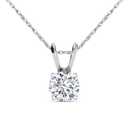 1/2 Carat Diamond Necklace In 14 Karat White Gold 