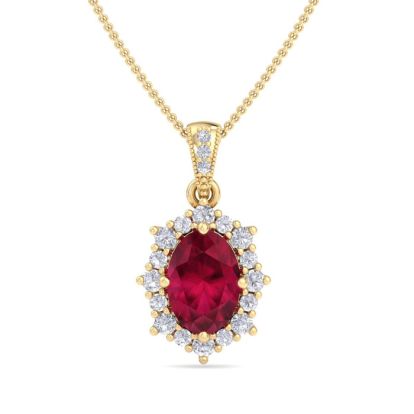 Ruby Necklace: 1 3/4 Carat Ruby and Diamond Necklace