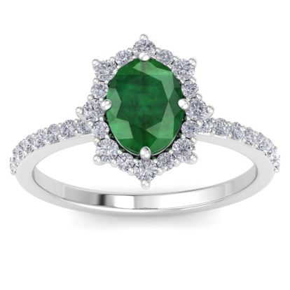 Emerald Ring: 1 1/2 Carat Emerald and Diamond Ring