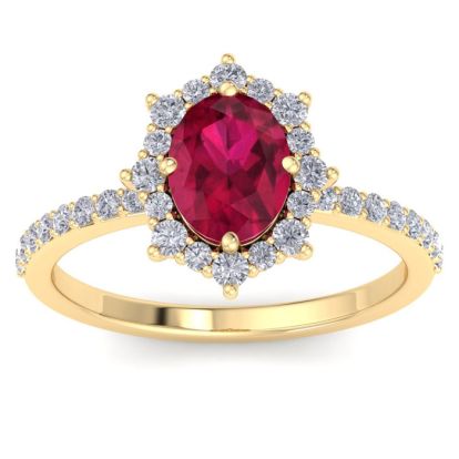 Ruby Ring: 2 Carat Ruby and Diamond Ring
