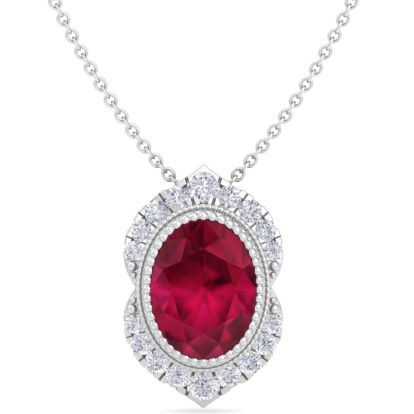 Ruby Necklace: 1 3/4 Carat Ruby and Diamond Necklace