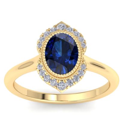 Sapphire Ring: 1 3/4 Carat Sapphire and Diamond Ring
