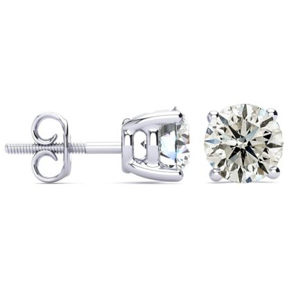 3 Carat Diamond Stud Earrings With Fiery Diamonds In Solid 14 Karat White Gold