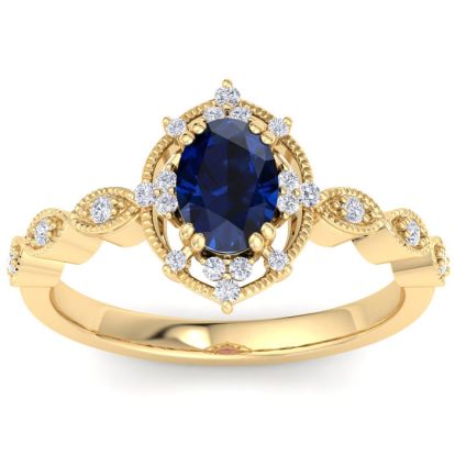 Sapphire Ring: 2 Carat Sapphire and Diamond Ring
