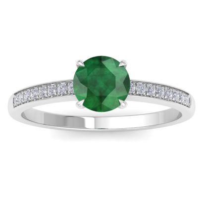 Emerald Ring: 1 1/4 Carat Emerald and Diamond Ring
