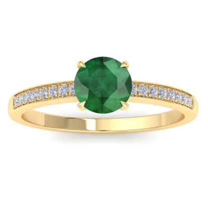 Emerald Ring: 1 1/4 Carat Emerald and Diamond Ring