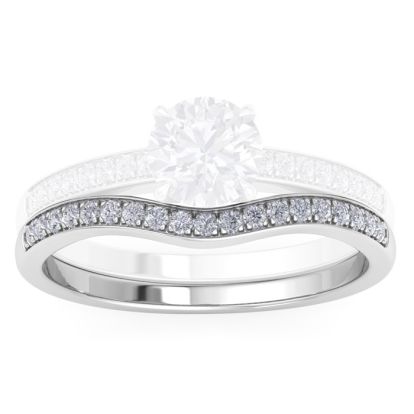 1/5 Carat Moissanite Band 14K White Gold