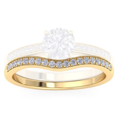 1/5 Carat Moissanite Band 14K Yellow Gold