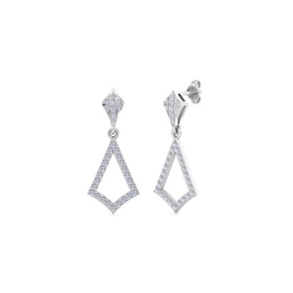 Diamond Drop Earrings: 1/2 Carat Diamond Chandelier Earrings In 14 Karat White Gold, 1 Inch