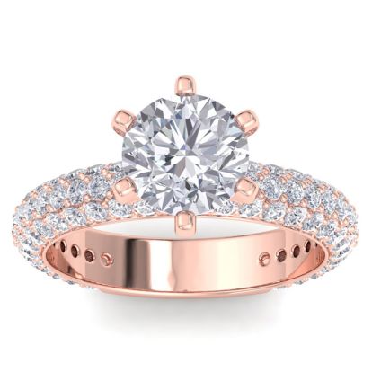 3 Carat Diamond Engagement Ring In 14K Rose Gold