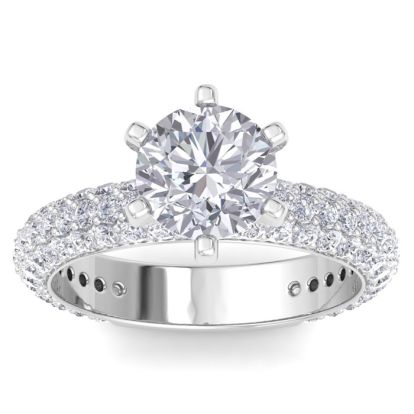 3 Carat Lab Grown Diamond Engagement Ring In 14K White Gold