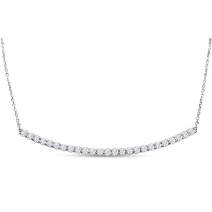 2 Carat Diamond Smile Necklace In 14K White Gold With 22 Inch Adjustable Chain