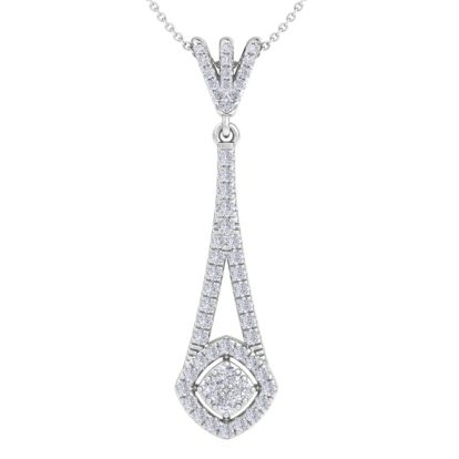 1/2 Carat Diamond Chandelier Necklace In 14 Karat White Gold, 18 Inches