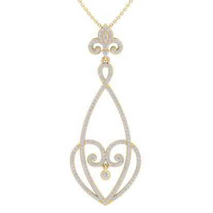 1 Carat Diamond Chandelier Necklace In 14 Karat Yellow Gold, 18 Inches