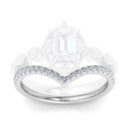 1/3 Carat Moissanite Band 14K White Gold
