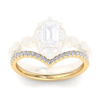 1/3 Carat Moissanite Band 14K Yellow Gold
