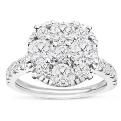 2 Carat Lab Grown Diamond Engagement Ring In 14K White Gold