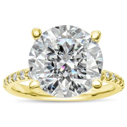 3 1/2 Carat Lab Grown Diamond Hidden Halo Engagement Ring In 14K Yellow Gold