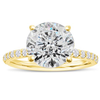 2 1/2 Carat Lab Grown Diamond Hidden Halo Engagement Ring In 14K Yellow Gold