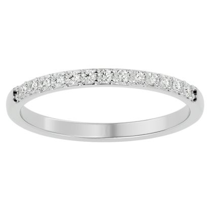1/4 Carat Moissanite Wedding Band In 14 Karat White Gold
