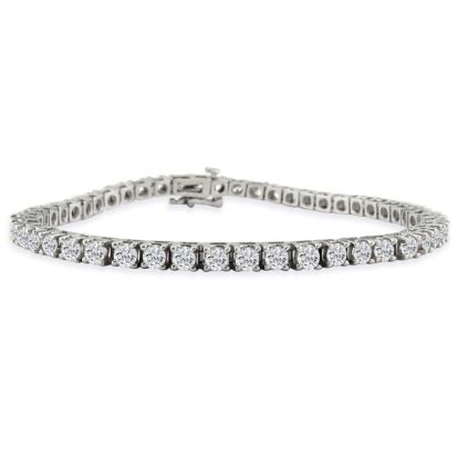 5 Carat Lab Grown Diamond Tennis Bracelet In 14 Karat White Gold, 7 Inches