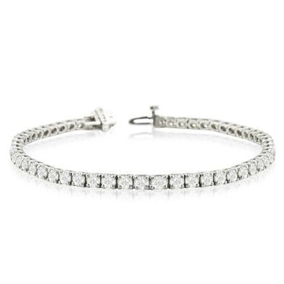 7 Carat Lab Grown Diamond Tennis Bracelet In 14 Karat White Gold, 7 Inches