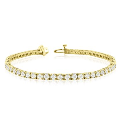 9 Carat Lab Grown Diamond Tennis Bracelet In 14 Karat Yellow Gold, 9 Inches