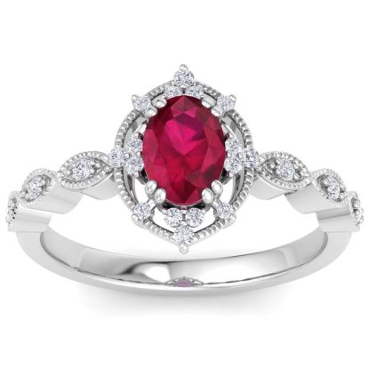 Ruby Ring: 2 Carat Ruby and Diamond Ring