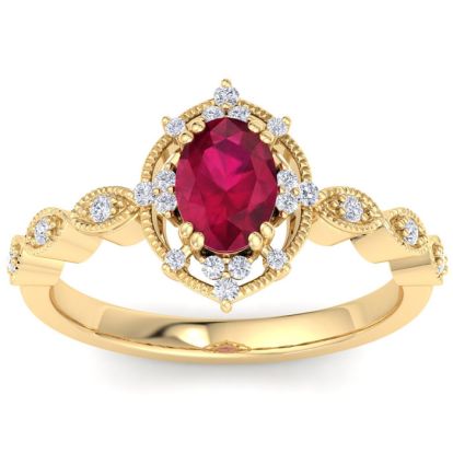 Ruby Ring: 2 Carat Ruby and Diamond Ring