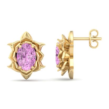 Pink Topaz Earrings: 2 Carat Pink Topaz Earrings