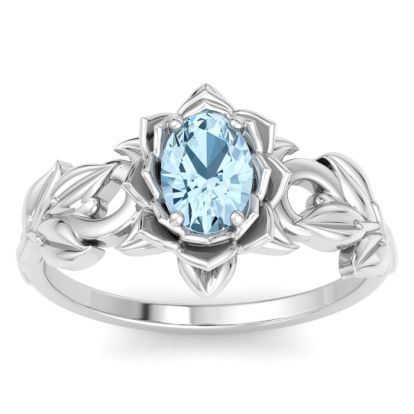 Aquamarine Ring: 3/4 Carat Aquamarine Ring