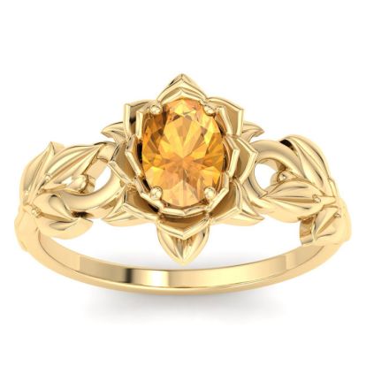 Citrine Ring: 3/4 Carat Citrine Ring