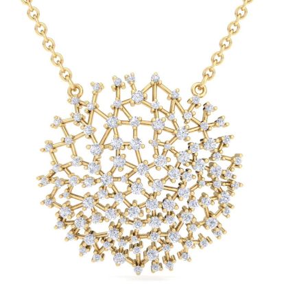 2 1/2 Carat Lab Grown Diamond Medallion Necklace In 14K Yellow Gold, 18 Inches