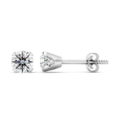 1/2 Carat Lab-Grown Diamond Stud Earrings In 14 Karat White Gold
