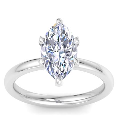2 Carat Marquise Shape Lab Grown Diamond Ring In 14K White Gold, Solitaire