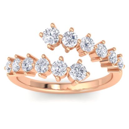 1 Carat Diamond Wrap Ring In 14 Karat Rose Gold