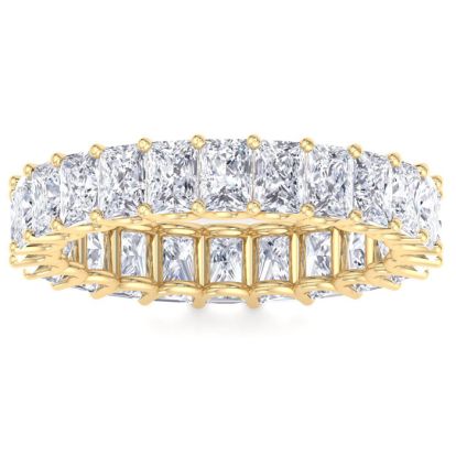 6.60 Carat Princess Cut Lab Grown Diamond Eternity Ring In 14 Karat Yellow Gold, Ring Size 7.5