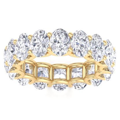 8 Carat Oval Shape Lab Grown Diamond Eternity Ring In 14 Karat Yellow Gold, Ring Size 4