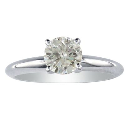 Certified Natural 1ct Genuine Diamond Solitaire Ring in White Gold