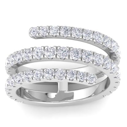 1 1/2 Carat Diamond Wrap Ring In 14 Karat White Gold