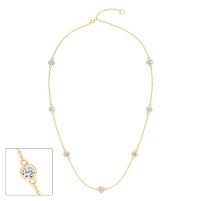 1 3/4 Carat Graduated Lab Grown Diamonds By The Yard Necklace In 14K Yellow Gold, 18 Inches