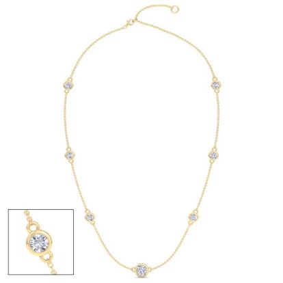 3 Carat Graduated Lab Grown Diamonds By The Yard Necklace In 14K Yellow Gold, 18 Inches