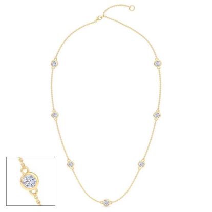 3 1/2 Carat Lab Grown Diamonds By The Yard Necklace In 14K Yellow Gold, 18 Inches