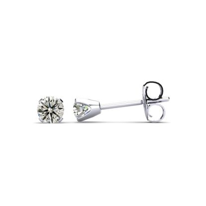 7 Point Colorless Diamond Stud Earrings In 14K White Gold!  Amazing Deal, Fiery Diamonds