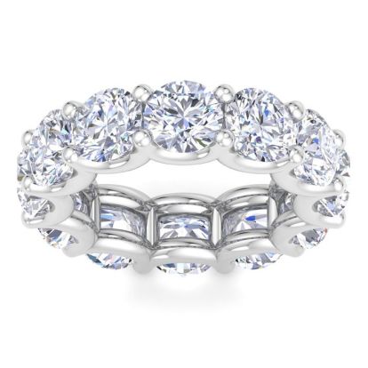 9 Carat Round Lab Grown Diamond Eternity Ring In 14 Karat White Gold, Ring Size 6