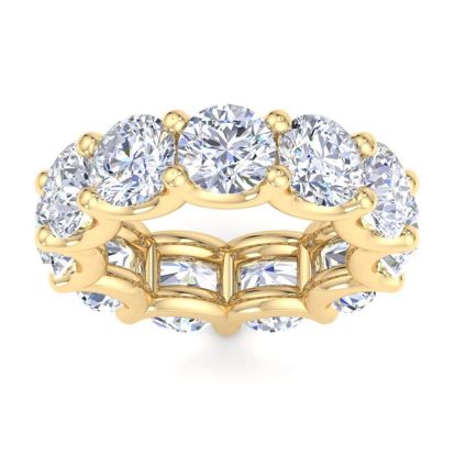 8 1/4 Carat Round Lab Grown Diamond Eternity Ring In 14 Karat Yellow Gold, Ring Size 4
