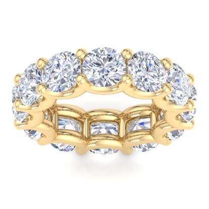 9 Carat Round Lab Grown Diamond Eternity Ring In 14 Karat Yellow Gold, Ring Size 5.5